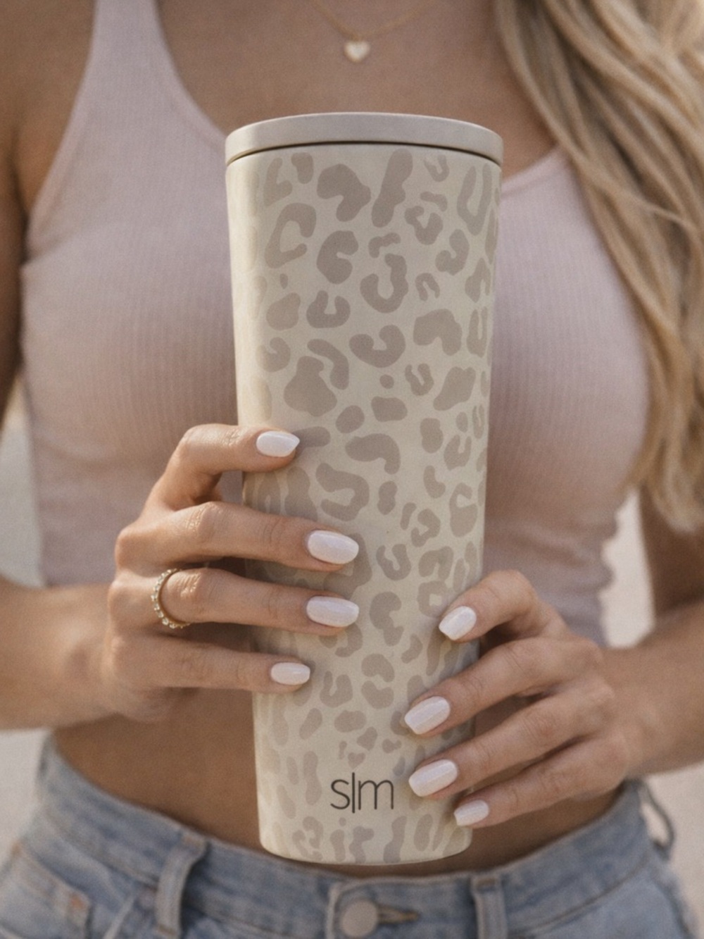 Gray SLM Leopard Print Water Bottle